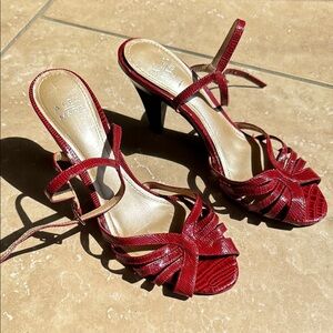 Red Strappy Heels - alex marie